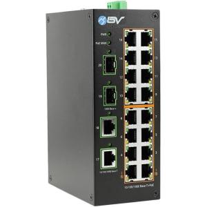 image:imageBVTech 8Port Industrial PoE Switch POESW802DIN  2X 90W BT Gigabit Uplink amp SFP  PoE Watchdog amp 250m Long Distance  Unmanaged DINRail Power Over Ethernet for IP Cameras amp APsPOESW1604GDIN
