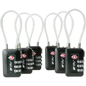 image:imageTSA Accepted Luggage Travel Lock SetYourOwn Combination Lock for School Gym Locker Luggage Suitcase Baggage Locks Filing Cabinets Toolbox Case Black 6 Pack