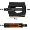 image:imageBV Bike Pedals with Replaceable Pins  Flat Lightweight amp Durable Bicycle Pedals with Great Grip  Made of Alloy Steel amp Plastic  Ideal for BMX Dirt Jumper Hybrid Bikes amp as MTB  Adult FitPd2eco Pp Body  Boron Steel Axle