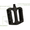 image:imageBV Bike Pedals with Replaceable Pins  Flat Lightweight amp Durable Bicycle Pedals with Great Grip  Made of Alloy Steel amp Plastic  Ideal for BMX Dirt Jumper Hybrid Bikes amp as MTB  Adult FitPd532 Nylon Body  Cnc Axle