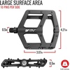 image:imageBV Bike Pedals with Replaceable Pins  Flat Lightweight amp Durable Bicycle Pedals with Great Grip  Made of Alloy Steel amp Plastic  Ideal for BMX Dirt Jumper Hybrid Bikes amp as MTB  Adult FitPd018 Cnc Body  Cnc Axle