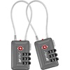 image:imageTSA Accepted Luggage Travel Lock SetYourOwn Combination Lock for School Gym Locker Luggage Suitcase Baggage Locks Filing Cabinets Toolbox Case Black 2 PackSlate Gray
