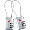 image:imageTSA Accepted Luggage Travel Lock SetYourOwn Combination Lock for School Gym Locker Luggage Suitcase Baggage Locks Filing Cabinets Toolbox Case Black 2 PackSilver