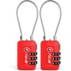 image:imageTSA Accepted Luggage Travel Lock SetYourOwn Combination Lock for School Gym Locker Luggage Suitcase Baggage Locks Filing Cabinets Toolbox Case Red 2 Pack