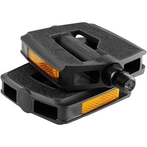 image:imageBV Bike Pedals with Replaceable Pins  Flat Lightweight amp Durable Bicycle Pedals with Great Grip  Made of Alloy Steel amp Plastic  Ideal for BMX Dirt Jumper Hybrid Bikes amp as MTB  Adult FitPd2eco Pp Body  Boron Steel Axle