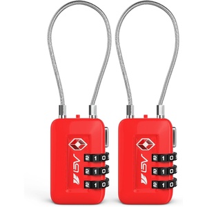 image:imageTSA Accepted Luggage Travel Lock SetYourOwn Combination Lock for School Gym Locker Luggage Suitcase Baggage Locks Filing Cabinets Toolbox Case Red 2 Pack