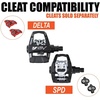 image:imageBV Bike Pedals Shimano SPDLook Delta Compatible 916 with Toe Clips  Peloton Pedals for Regular Shoes  Toe Cages for Peloton Bike  Exercise Bike Pedals  Universal Fit Bicycle PedalSpd  Delta Pedal