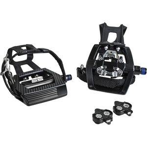image:imageBV Bike Pedals Shimano SPDLook Delta Compatible 916 with Toe Clips  Peloton Pedals for Regular Shoes  Toe Cages for Peloton Bike  Exercise Bike Pedals  Universal Fit Bicycle PedalSpd  Toe Cage Premium
