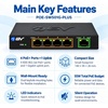 image:imageBVTech 5 Port Gigabit PoE Switch 4 PoE 55W Compact Wall MountablePOESW501GPLUSFBA